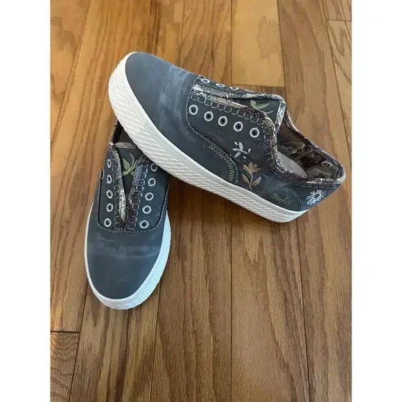NEW Blowfish Malibu SUPER SWEET Women Canvas Sneaker Gray Color Washed 8M - Picture 1 of 7